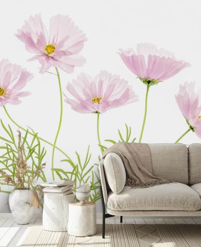 pink flower growing from ground wallpaper