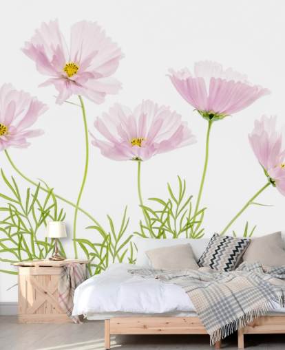 pink flower growing from ground wallpaper