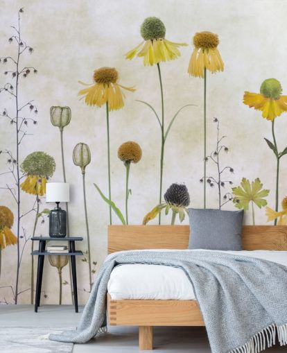 gul helenium blomster tapet