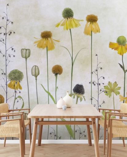 gelbe Helenium Blumen Tapete