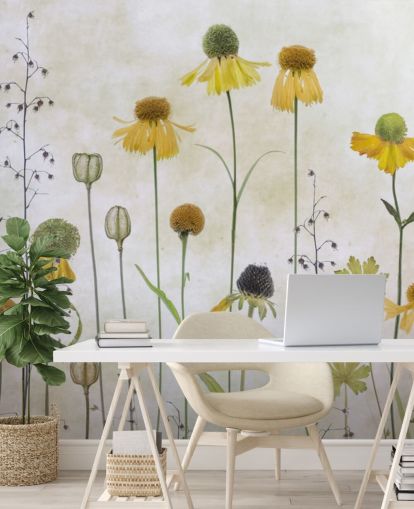 yellow helenium flowers wallpaper