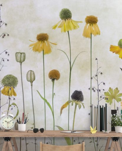 gelbe Helenium Blumen Tapete