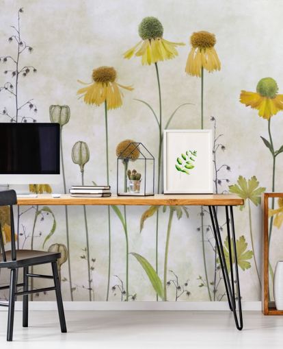 gul helenium blomster tapet gul helenium blomster tapet