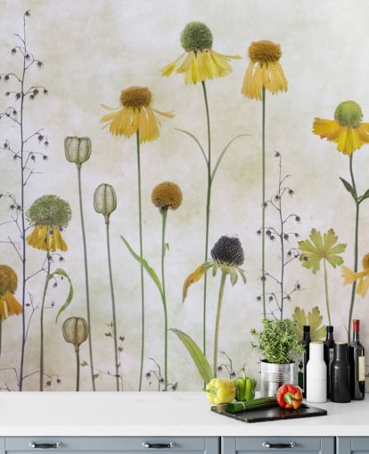 yellow helenium flowers wallpaper