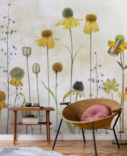 yellow helenium flowers wallpaper