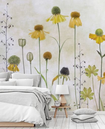 yellow helenium flowers wallpaper