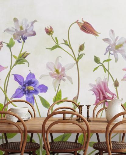 carta da parati fiori di prato rosa e blu carta da parati fiori di prato rosa e blu