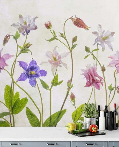 rosa och blå äng blommor tapeter rosa och blå äng blommor tapeter