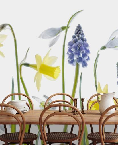 påskeliljer og blå bjeller våren blomster tapet påskeliljer og blå bjeller våren blomster tapet