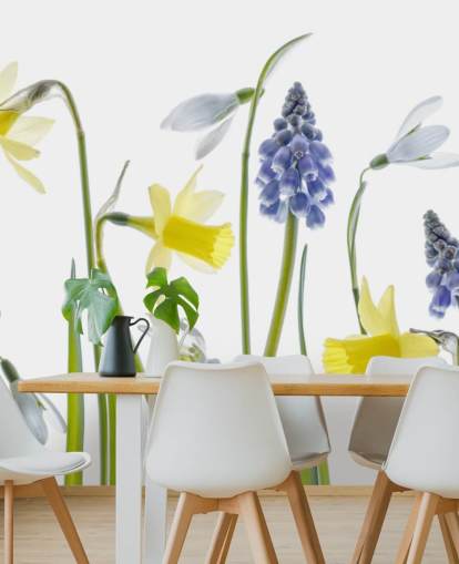 daffodils and blue bells spring flowers wallpaper