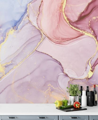 violetti, sininen ja vaaleanpunainen muokattava vesivärimarmoritapettiseinämaalaus nimeltä Pink Swirl makuuhuoneisiin ja kylpyhuoneisiin violetti, sininen ja vaaleanpunainen muokattava vesivärimarmoritapettiseinämaalaus nimeltä Pink Swirl makuuhuoneisiin ja kylpyhuoneisiin