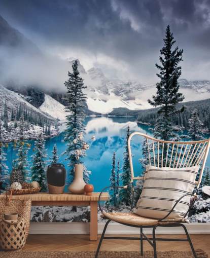 fond d'écran vue lac enneigé et montagne fond d'écran vue lac enneigé et montagne