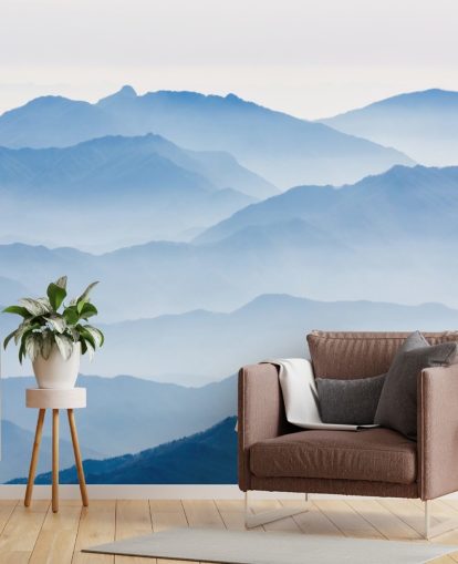 blå tåget lag af bjerge foto tapet