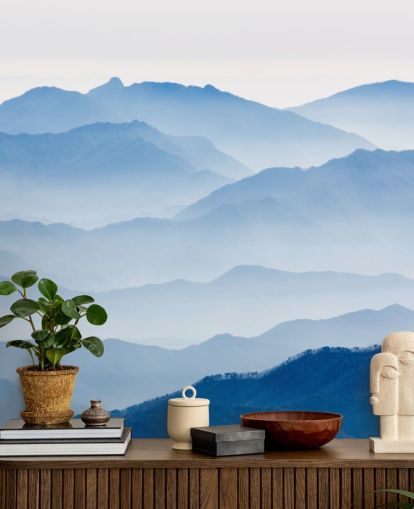 capas de niebla azul de las montañas papel tapiz fotográfico capas de niebla azul de las montañas papel tapiz fotográfico