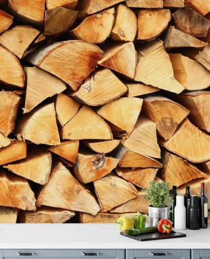 Gehakt hout behang Gehakt hout behang