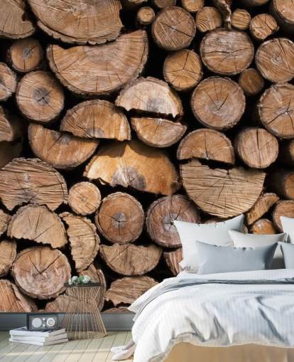 Log and Chopped Wood Wallpaper Log and Chopped Wood Wallpaper