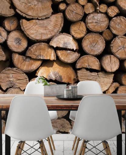 Hout en gehakt hout behang