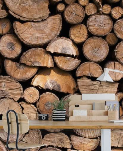 Hout en gehakt hout behang