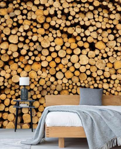 Piled Log Wallpaper