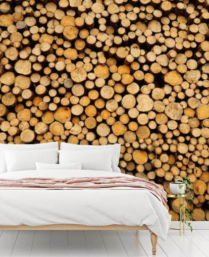 Piled Log Wallpaper