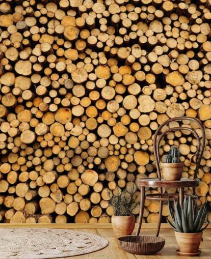 Papier peint Piled Log