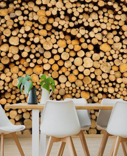 Piled Log Wallpaper