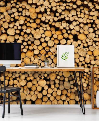Piled Log Wallpaper
