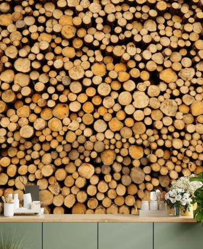 Piled Log Wallpaper Piled Log Wallpaper