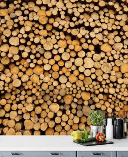 Papel de parede de log empilhado