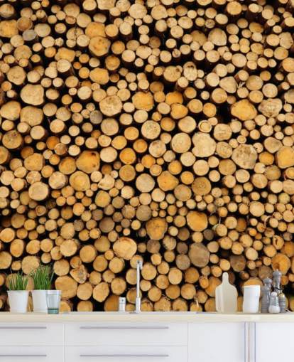 Papel de parede de log empilhado