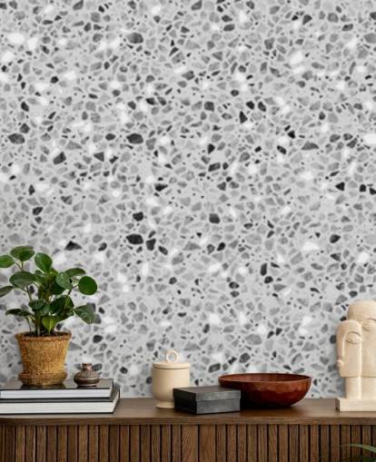 grey terrazzo wallpaper