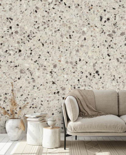 Svart flekkete terrazzo tapet