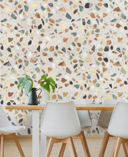 Carta da parati effetto terrazzo effetto marmo naturale
