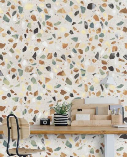 Carta da parati effetto terrazzo effetto marmo naturale