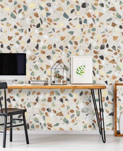 Carta da parati effetto terrazzo effetto marmo naturale