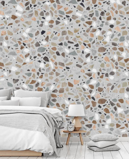 Bruin gespikkeld terrazzo behang Bruin gespikkeld terrazzo behang