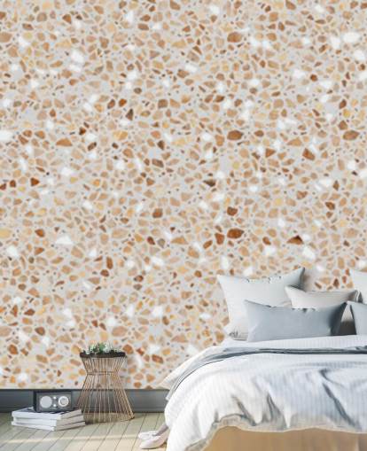papel de parede marrom terrazzo