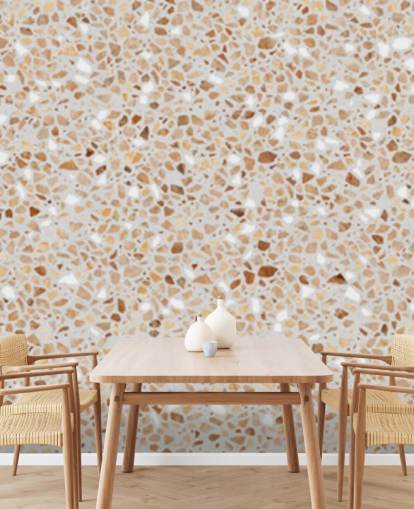 papier peint terrazzo brun