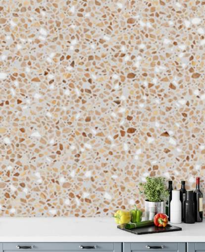 ruskea terrazzo tapetti