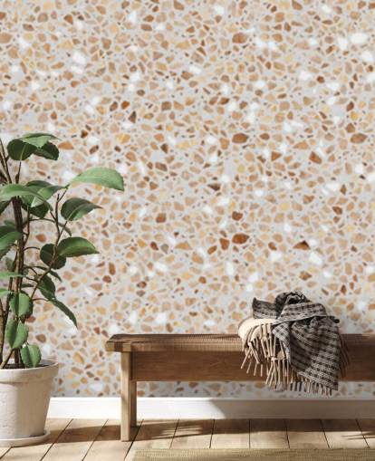 brun terrazzo tapet brun terrazzo tapet