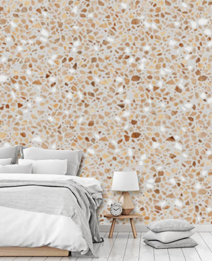 papel de parede marrom terrazzo
