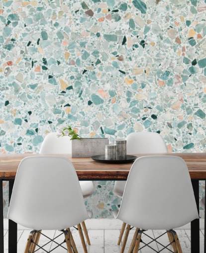 krikand grøn terrazzo tapet