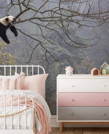 panda in a tree wallpaper