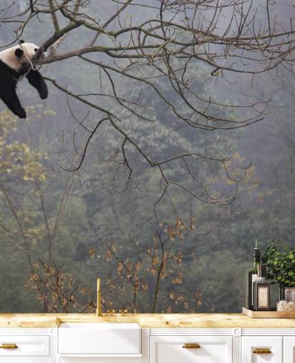 panda in a tree wallpaper