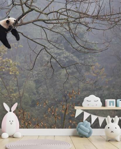 panda in a tree wallpaper