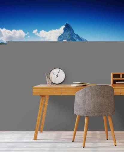 pico nevado de la montaña sobre fondo de pantalla de exuberante campo verde pico nevado de la montaña sobre fondo de pantalla de exuberante campo verde