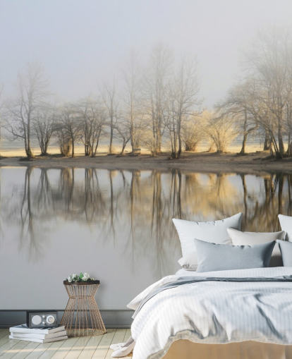 papel de parede misty lake and sunrise papel de parede misty lake and sunrise