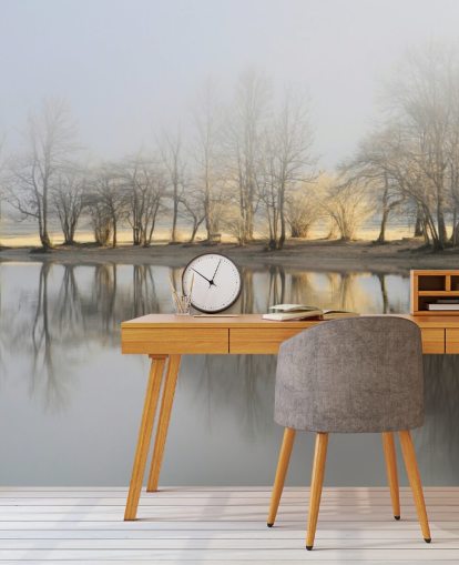 Fondo de pantalla de misty lake and sunrise Fondo de pantalla de misty lake and sunrise