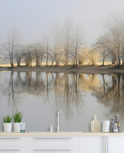 nebliger See und Sonnenaufgang Wallpaper nebliger See und Sonnenaufgang Wallpaper