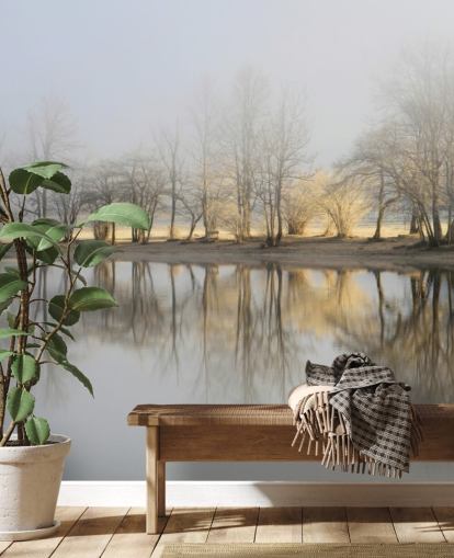 Fondo de pantalla de misty lake and sunrise